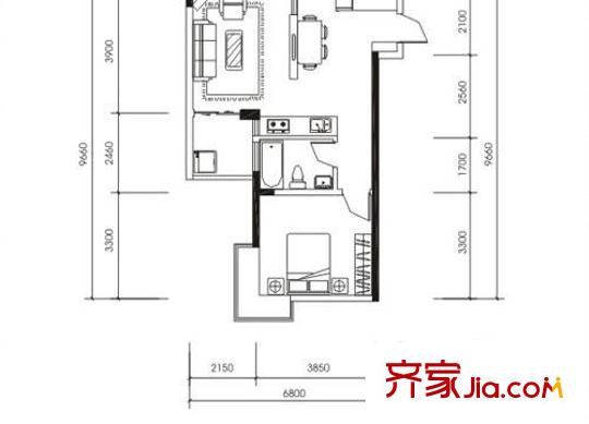 愿景童話里戶型圖1室1廳 戶型圖 1室1廳1衛(wèi)1廚