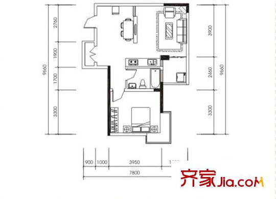 愿景童話里戶型圖1室1廳 戶型圖 1室1廳1衛(wèi)1廚
