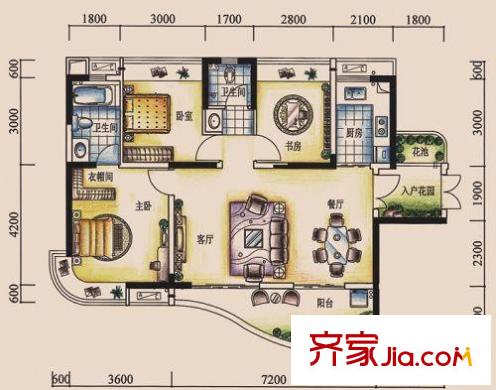 湘域熙岸D1-1 1#2#（售完） 3室2廳2衛(wèi)1廚