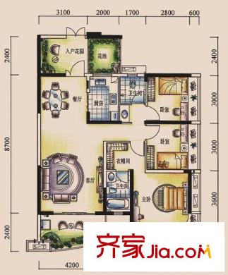 湘域熙岸C-4 3#（售完）  3室2廳2衛(wèi)1廚