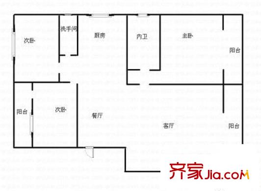 楚天家園戶型圖3室2廳2衛(wèi)1廚  戶型圖 3室2廳2衛(wèi)1廚