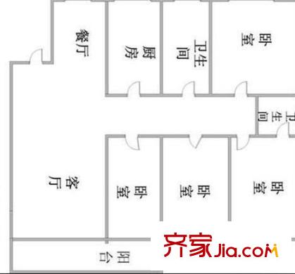 王府花園戶型圖4室2廳 戶型圖 4室2廳2衛(wèi)1廚