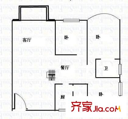 王府花園戶型圖3室2廳2衛(wèi)1廚  戶型圖 3室2廳2衛(wèi)1廚