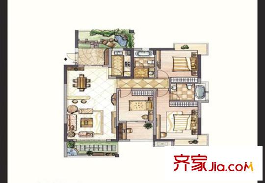 星城榮域戶型圖A6-1 3室2廳2衛(wèi)
