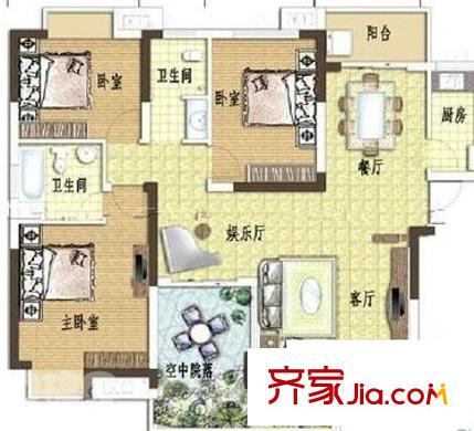 圓夢完美生活戶型圖4室2廳2衛(wèi)1廚  戶型圖 4室2廳2衛(wèi)1廚