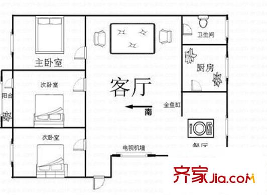 湘繡城戶型圖3室2廳1衛(wèi)1廚  戶型圖 3室2廳1衛(wèi)1廚