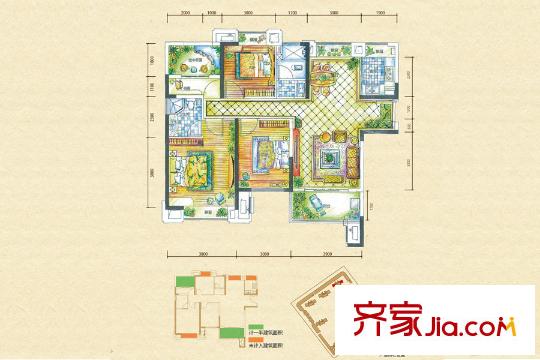 梅溪湖金茂悅?cè)?1、13號棟C戶型 4室2廳2衛(wèi)1廚