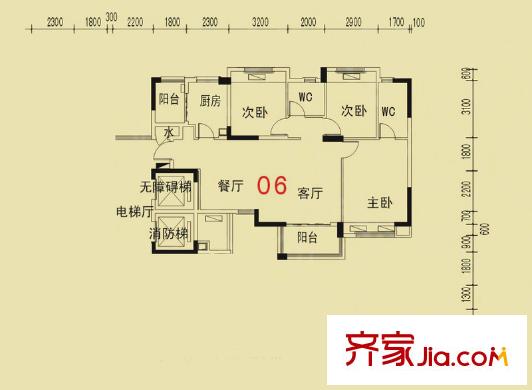 碧桂園威尼斯城戶型圖3室2廳  戶型圖 3室2廳2衛(wèi)1廚