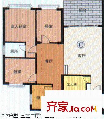 王府花園戶型圖戶型圖 2室2廳2衛(wèi)1廚