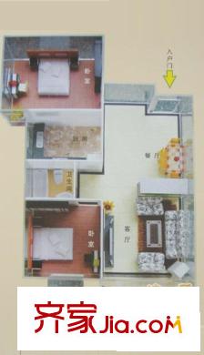 麗都桃源4棟D-6戶型 2室2廳1衛(wèi)