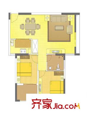 i尚國際1棟27層朝南G戶型 2室2廳1衛(wèi)1廚