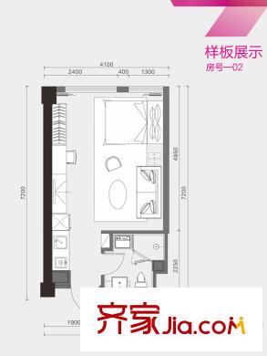 菲莎公館E2戶型 1室1廳1衛(wèi)