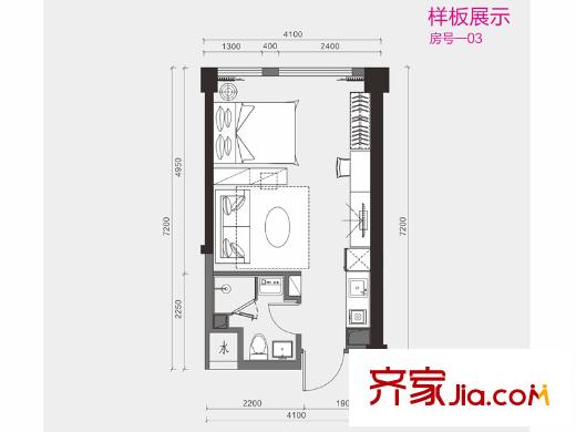 菲莎公館E1戶型 1室1廳1衛(wèi)