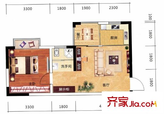 九龍領(lǐng)仕匯39-C戶型 1室1廳1衛(wèi)