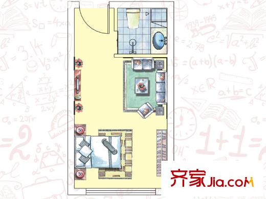 尚都美寓1號(hào)棟宜居戶型 1室1廳1衛(wèi)1廚