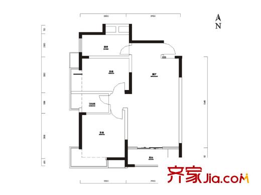 長盛嵐庭L戶型上層 2室2廳1衛(wèi)