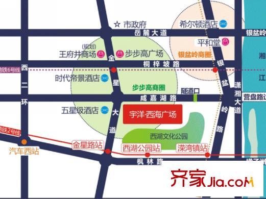宇洋西海廣場區(qū)位圖示意圖