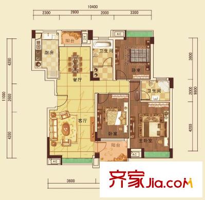 南山?蘇迪亞諾小高層B2 3室2廳2衛(wèi)