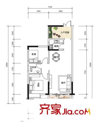 云棲谷19#c戶型 2室2廳1衛(wèi)