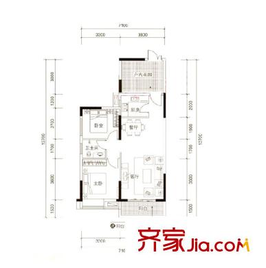 云棲谷“棲美岸”D戶型 2室2廳1衛(wèi)