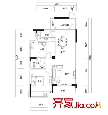 云棲谷G戶型 2室2廳1衛(wèi)