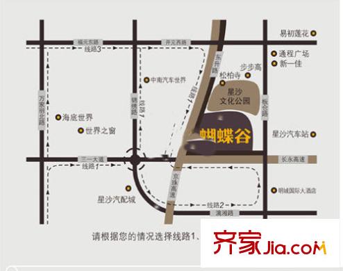蝴蝶谷交通圖