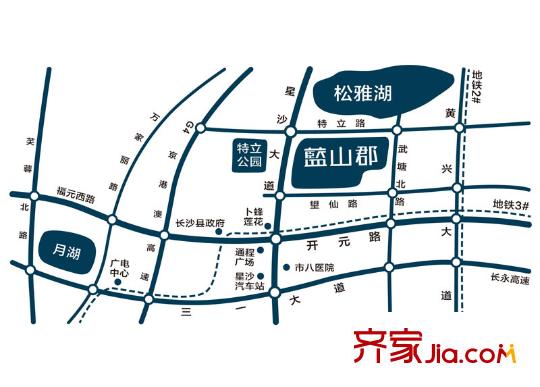 藍(lán)山郡區(qū)位圖