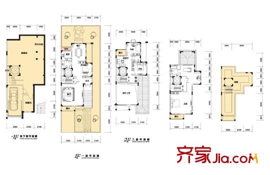 天麓聯(lián)排C戶型 3室4廳3衛(wèi)1廚