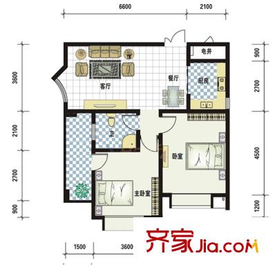 海林馨香雅苑品香閣/墨香閣02戶型（售完） 2室2廳1衛(wèi)