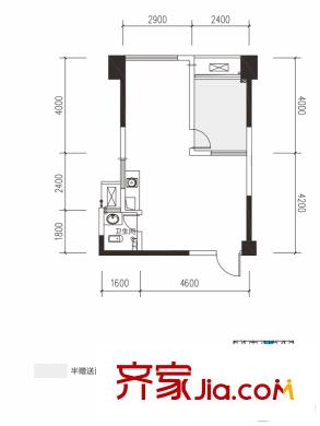 喜地時(shí)代廣場(chǎng)1-4戶(hù)型 1室1廳1衛(wèi)1廚