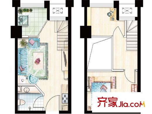 嘉匯公館G戶型 2室1廳1衛(wèi)1廚