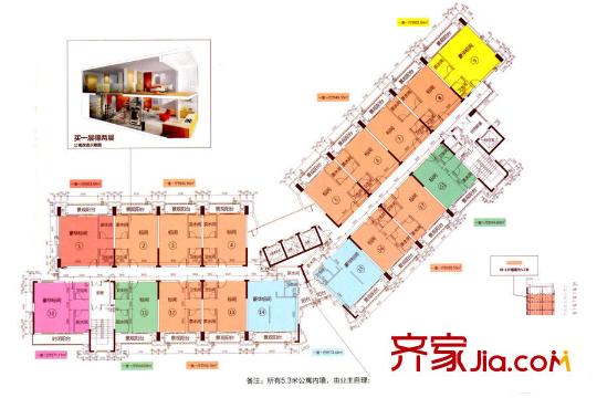 北大資源時(shí)光公寓標(biāo)準(zhǔn)層戶型 1室1廳1衛(wèi)1廚