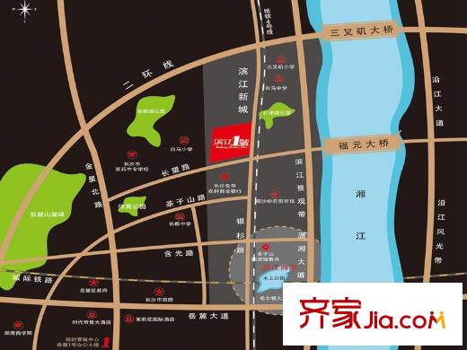 濱江一號(hào)區(qū)位圖