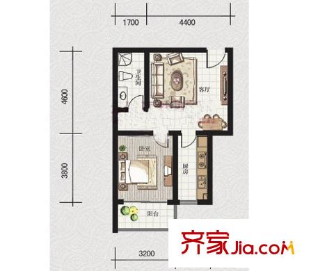 楚天世紀(jì)城戶型圖（售完 ） 1室1廳1衛(wèi)