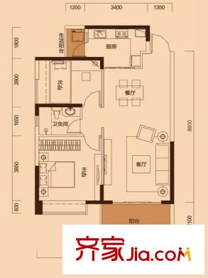 新地東方明珠3棟07、08戶型 2室2廳1衛(wèi)1廚