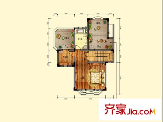 保利香檳國際K-3戶型3層 1室1衛(wèi)