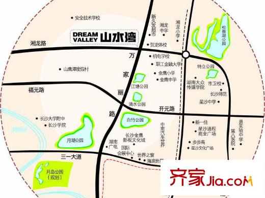 山水灣交通示意圖
