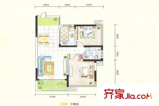 杜鵑文苑79平戶型 2室2廳1衛(wèi)1廚