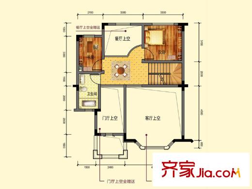 保利香檳國際K-3戶型2層 2室1廳1衛(wèi)