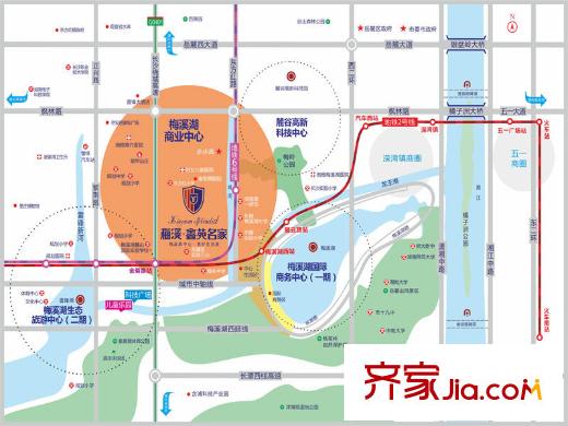 梅溪鑫苑名家區(qū)位圖