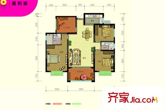 嘉和城H棟C戶型 4室2廳2衛(wèi)1廚