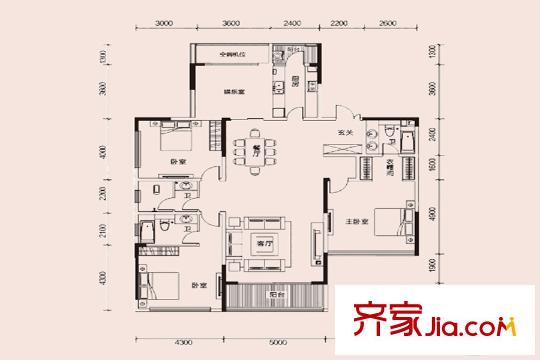 恩瑞御西湖A1戶型 3室2廳3衛(wèi)1廚