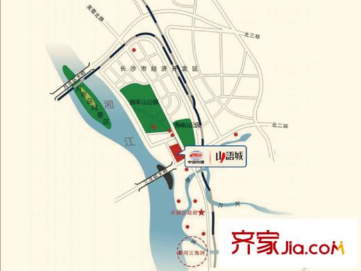 中國(guó)鐵建山語(yǔ)城區(qū)位發(fā)展圖