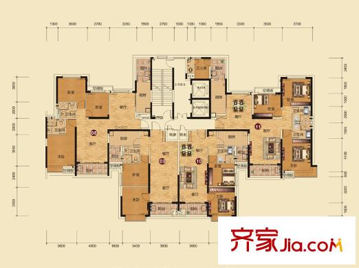 恒大雅苑47號(hào)棟戶型平面圖 3室2廳2衛(wèi)1廚