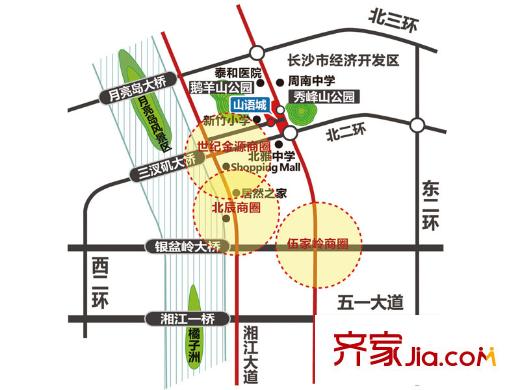 中國(guó)鐵建山語(yǔ)城區(qū)位圖