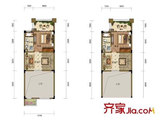 龍湖湘風(fēng)原著A1戶型-2 5室3廳3衛(wèi)1廚