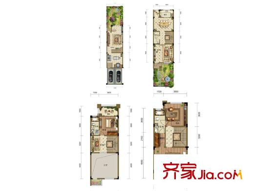 龍湖湘風(fēng)原著A2戶型 5室3廳3衛(wèi)1廚