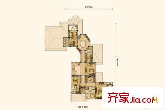 綠城青竹園58、63棟B2戶型二層 4室1廳4衛(wèi)