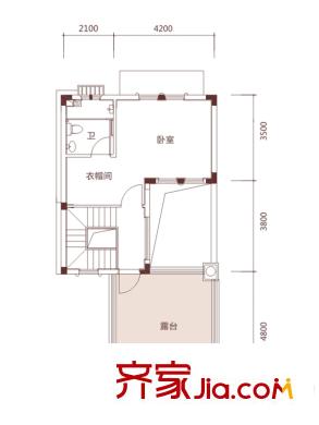 深業(yè)堤亞納灣二期聯(lián)排T3頂層 2室2廳3衛(wèi)1廚