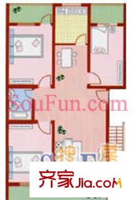 交校路路橋集團(tuán)宿舍 3室 戶型圖